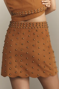 Mare Faux-Suede Rivet-Trim Mini Skirt