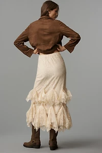 Mare Lace Tiered Midi Skirt