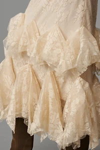 Mare Lace Tiered Midi Skirt