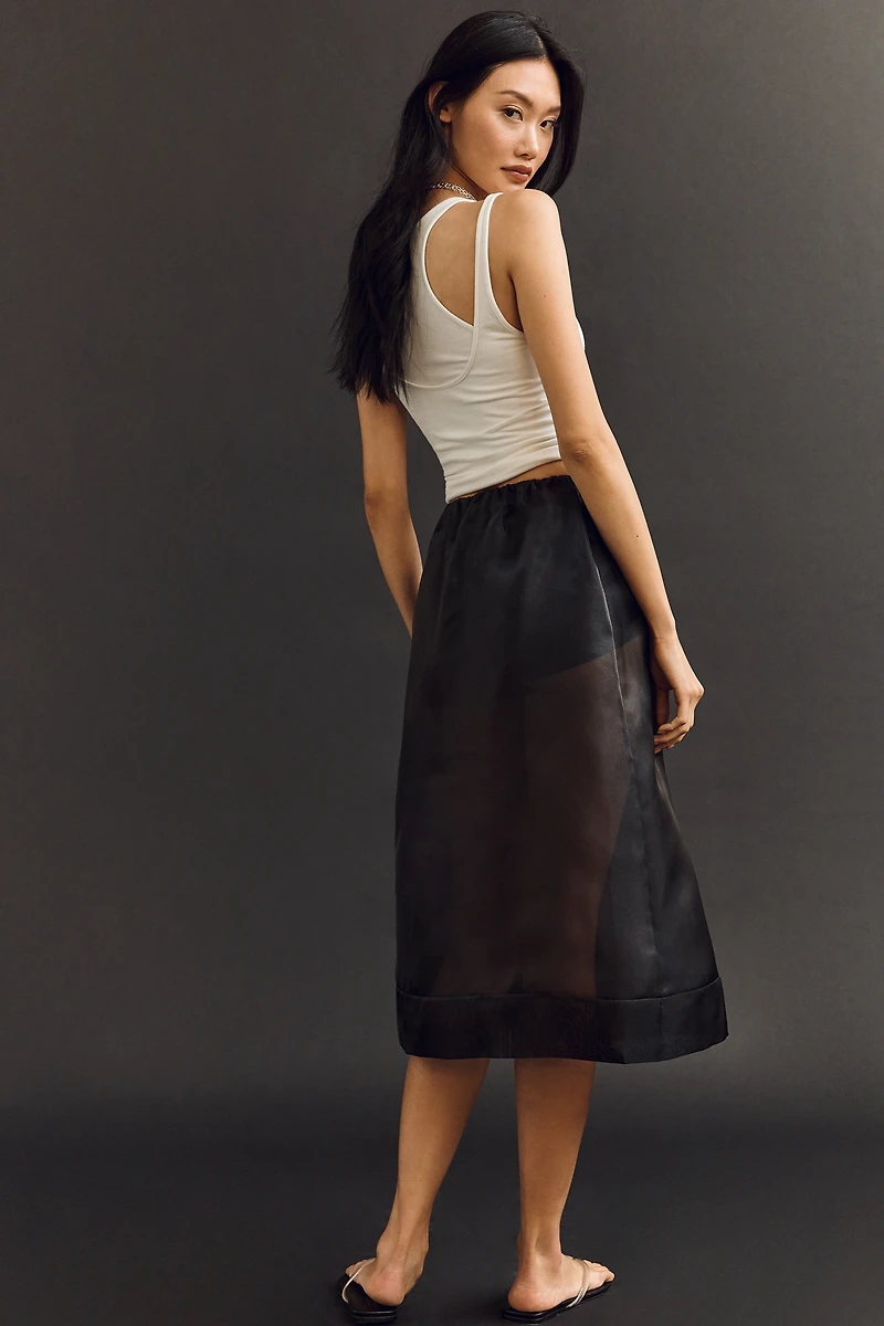 Mare Sheer Organza Midi Skirt