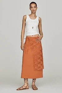 Mare Lace Overlay Midi Skirt