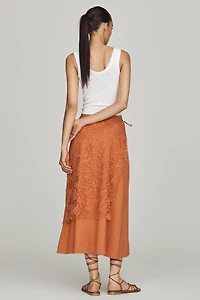 Mare Lace Overlay Midi Skirt