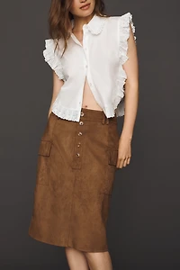 Mare Faux Suede Cargo Skirt
