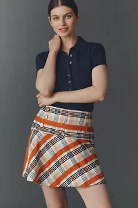 Maeve Tweed Button-Front Mini Skirt