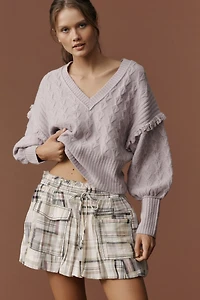 Pilcro Patchwork Bubble Mini Skirt