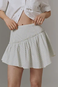 Maeve Asymmetric Flounced Mini Skirt