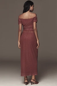 The Frolic Polka-Dot Mesh Maxi Skirt
