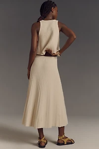 English Factory Knit Pointelle Midi Skirt