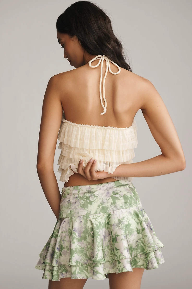 Jacquie The Label Valentina Drop-Waist Mini Skirt
