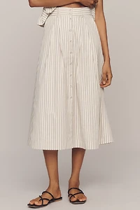En Saison Azra Button-Front Midi Skirt
