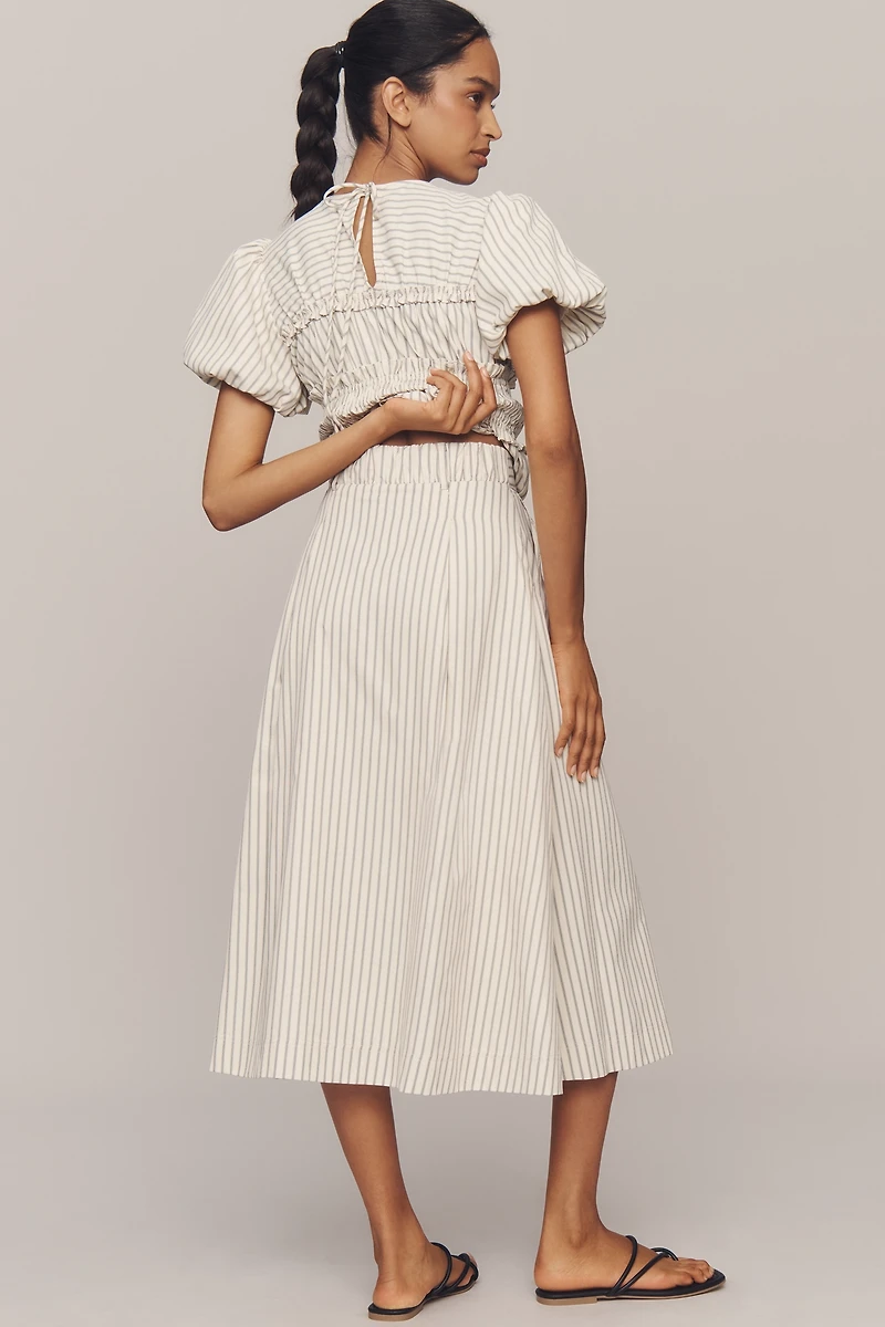 En Saison Azra Button-Front Midi Skirt