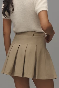 En Saison Arden Pinstripe Pleated Mini Skirt