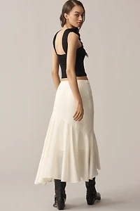 En Saison Gabriella Asymmetric Ruffled Maxi Skirt