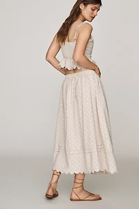 En Saison Elise Embroidered Midi Skirt