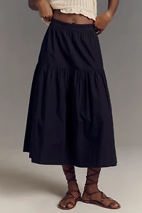 Sanctuary Poplin Prairie Tiered Midi Skirt