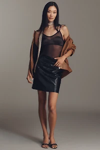 Sanctuary Broadway Faux Leather Mini Skirt