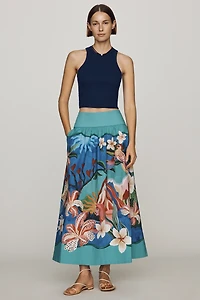 Farm Rio Garden of Life Cotton Maxi Skirt