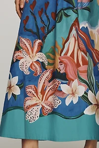 Farm Rio Garden of Life Cotton Maxi Skirt