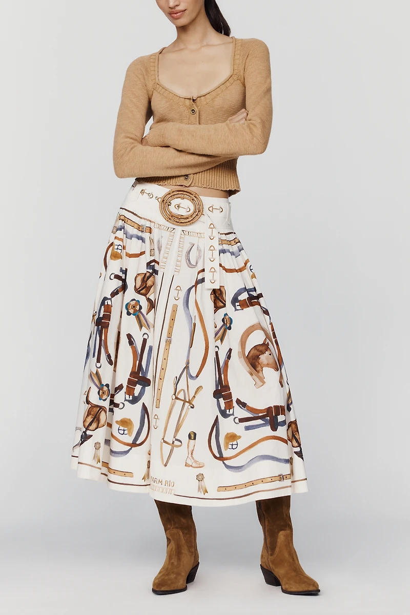 Farm Rio Equestrian Scarf Maxi Skirt