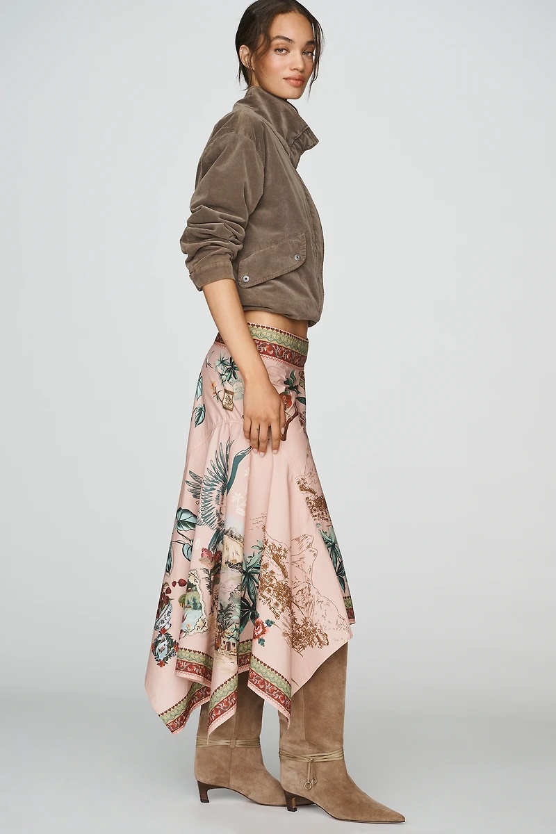 Farm Rio Poetry 100% Cotton Midi Skirt