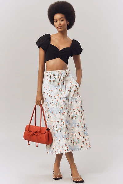 Hunter Bell Coolidge A-Line Belted Midi Skirt