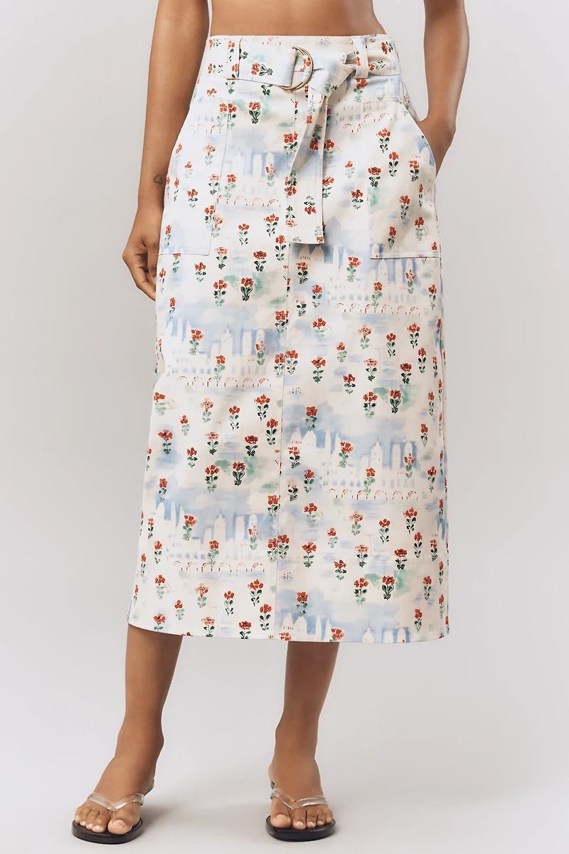 Hunter Bell Coolidge A-Line Belted Midi Skirt
