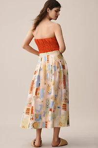 Hunter Bell Alexis Pleated Linen Blend Skirt