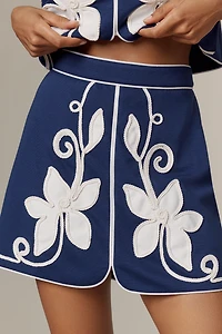 Hunter Bell Dottie Appliqué Mini Skirt