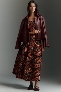 Hunter Bell Remy Floral Velour Midi Skirt