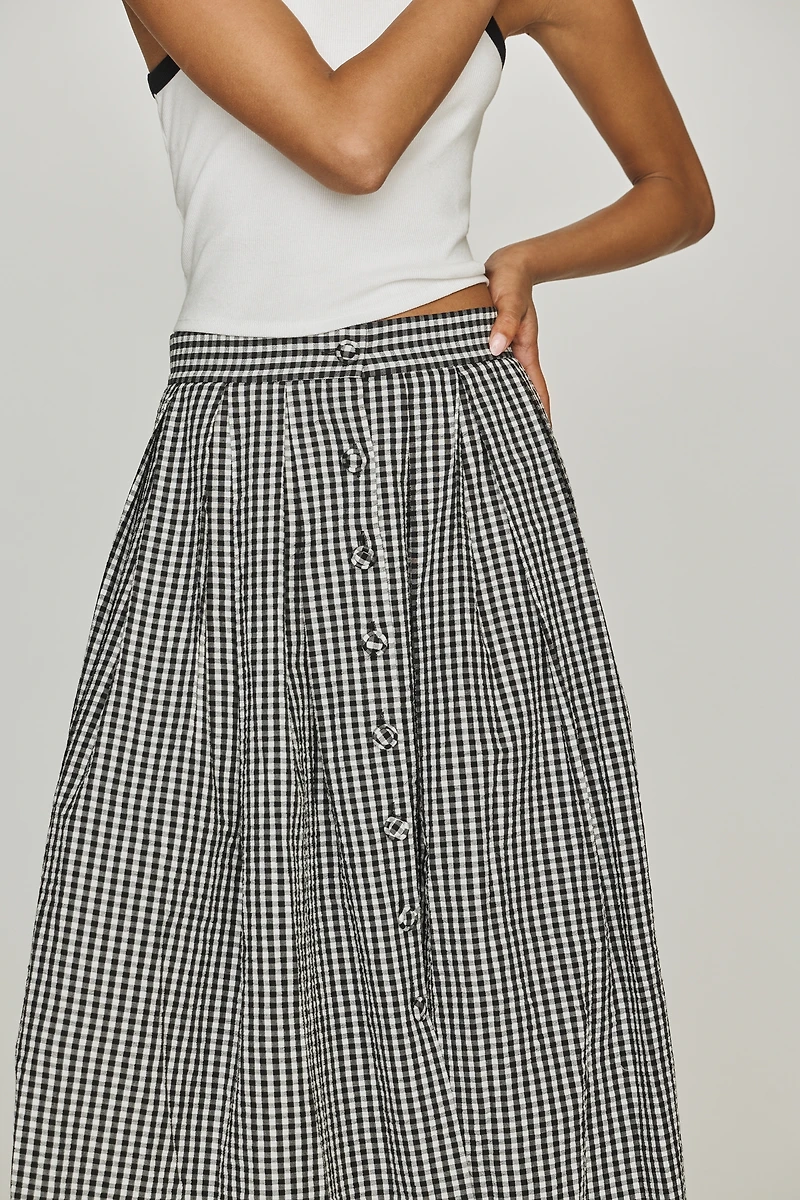 Hunter Bell Eva Linen Midi Skirt
