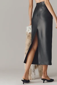 NIA Elodie Faux Leather Midi Skirt