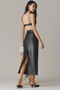 NIA Elodie Faux Leather Midi Skirt