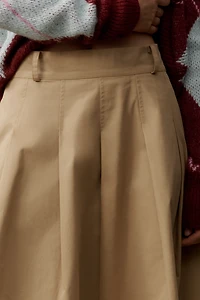 Flat White Pleated Midi Skirt