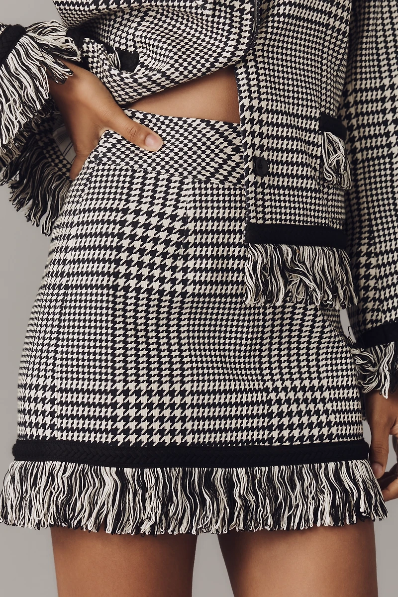 Hope for Flowers by Tracy Reese Plaid Fringe Mini Skirt