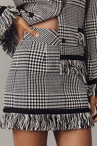Hope for Flowers by Tracy Reese Plaid Fringe Mini Skirt