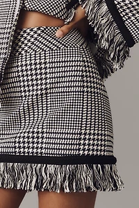 Hope for Flowers by Tracy Reese Plaid Fringe Mini Skirt