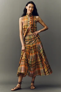 Hope for Flowers by Tracy Reese Plaid Circle Maxi Skirt