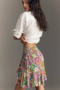 Hope for Flowers by Tracy Reese Ruffled Crepe Mini Skirt