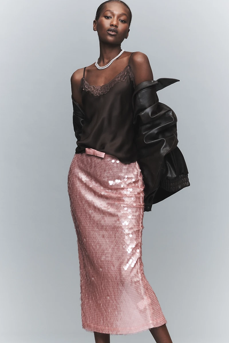 Retrofete Tanith Sequin Midi Skirt