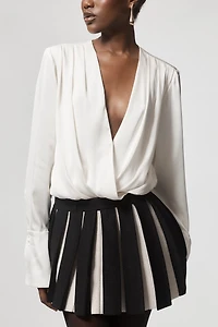 Retrofete Ludo Metallic Pleated Knit Mini Skirt