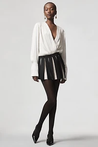Retrofete Ludo Metallic Pleated Knit Mini Skirt
