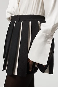 Retrofete Ludo Metallic Pleated Knit Mini Skirt