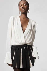 Retrofete Ludo Metallic Pleated Knit Mini Skirt