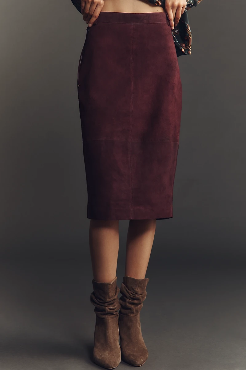 Retrofete Marcella Suede Midi Skirt