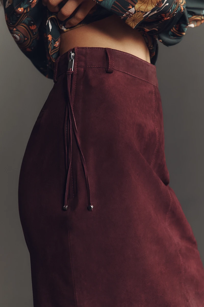 Retrofete Marcella Suede Midi Skirt