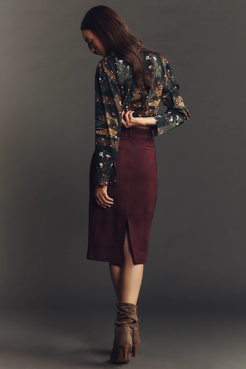 Retrofete Marcella Suede Midi Skirt