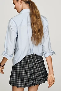 Good American Faux-Suede Pleated Mini Skort