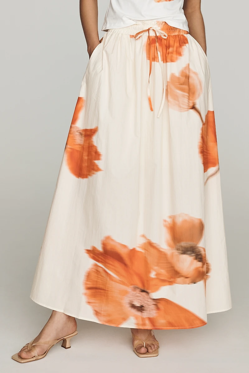 Never Fully Dressed Plus Cotton Floral Maxi Skirt