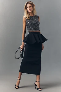 Ronny Kobo Eden Peplum Column Skirt