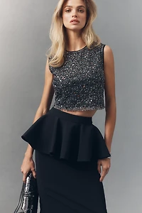 Ronny Kobo Eden Peplum Column Skirt